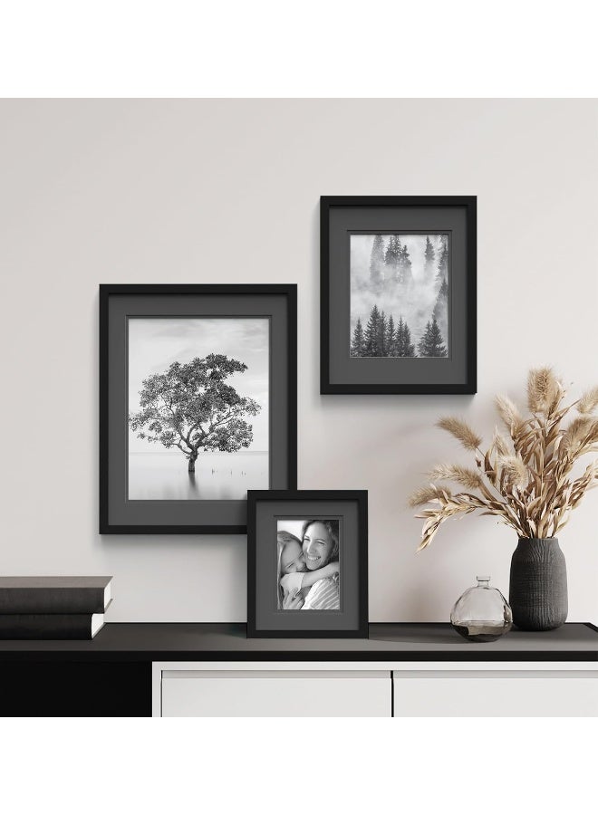 Gallery Solutions Black Wood Wall Frame 11x14 Premium Quality Rectangular Wall Mount Classic Design for 8x10 Photos ReadytoHang Enhance Your Home or Office Dcor with this Elegant Frame Ideal for Showcasing Memories - Image 1