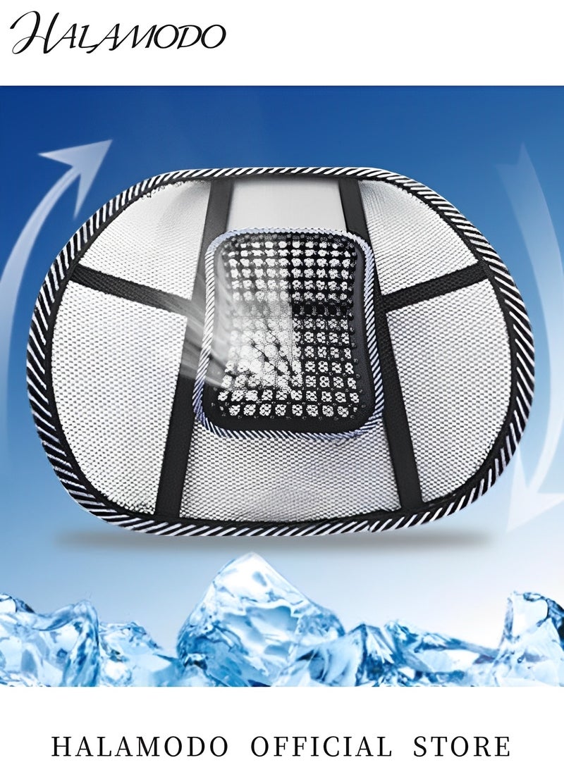 Generic 1PC Lumbar Mesh Back Brace Support Pad Office Home Car Seat Chair Ventilate Cool Cushion with Massage Breathable Waist Cushion for Ultimate Comfort  - Image 4