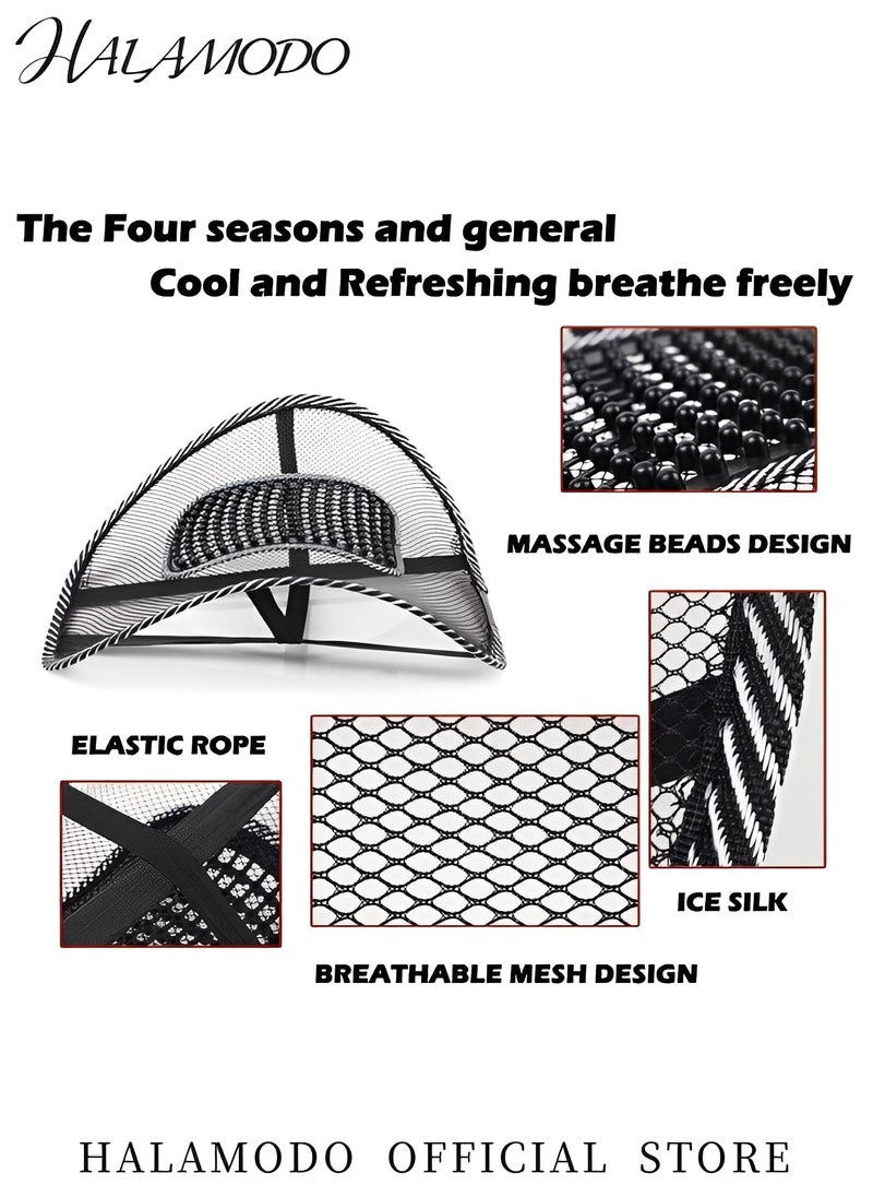Generic 1PC Lumbar Mesh Back Brace Support Pad Office Home Car Seat Chair Ventilate Cool Cushion with Massage Breathable Waist Cushion for Ultimate Comfort  - Image 3