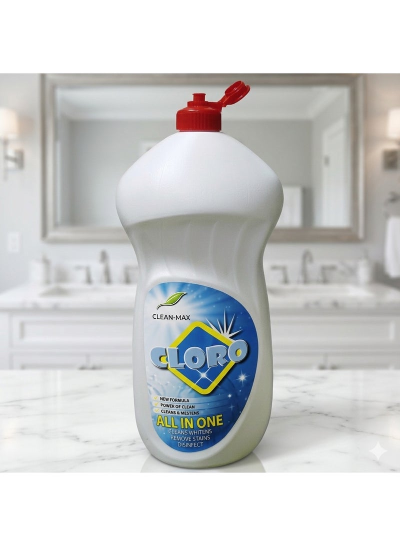 Dow Clean Cloro All-in-One Multipurpose Cleaner - 1L | Powerful Degreaser & Disinfectant for Kitchen Tiles, Utensils, and Ovens | Removes Tough Stains & Grease | New Whitening Formula - Image 1