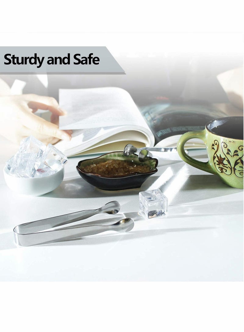 Mini Serving Tongs, Metal Cooking Tongs Small Utensils Catering, Kitchen Food-Grade Premium 304 Stainless Steel For Kids With Sawtooth Tea Party, Coffee - Image 4