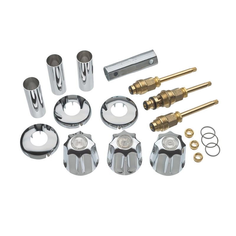 DANCO Bathtub and Shower 3Handle RemodelRebuild Trim Kit for Gerber Faucets Knob Handle 11B1H 11B1C 11B4D Chrome 39617