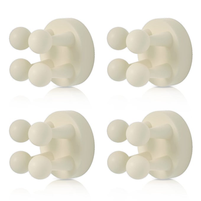 4 PCS SILICONE TOOTHBRUSH HOLDER MULTIFUNCTION HOOK WATERPROOF SELF ADHESIVE SINGLE TOOTHBRUSH HOOK PLUG HOLDER FOR WALL FOR HANGING BATHROOM KITCHEN LIVING ROOM OFFICE