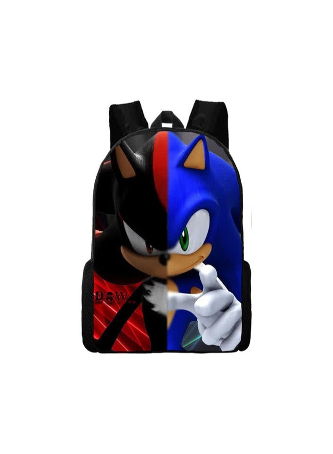 2024 new Sonic backpack student large-capacity schoolbag Sonic 2 animation sacker bag pen bag,2-Three-piece set - Sonic  - Image 4