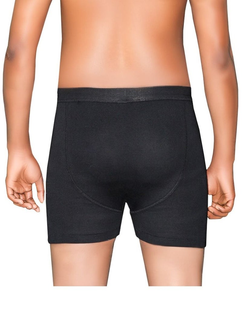 DNA Mens Plain Black Boxer Combed Cotton Single Pcs Pack - Image 3