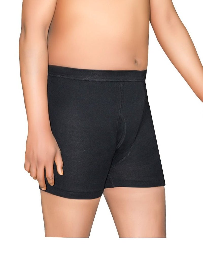 DNA Mens Plain Black Boxer Combed Cotton Single Pcs Pack - Image 2