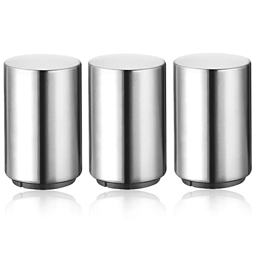 SmaringRobot 3 Pieces Automatic Magnetic Beer Bottle OpenerStainless Steel Portable Pop the Top Wine Bottle Cap Catcher Quick Open No Damage Push Down Bartender Tools for Bar Home Kitchen Party Restaurant