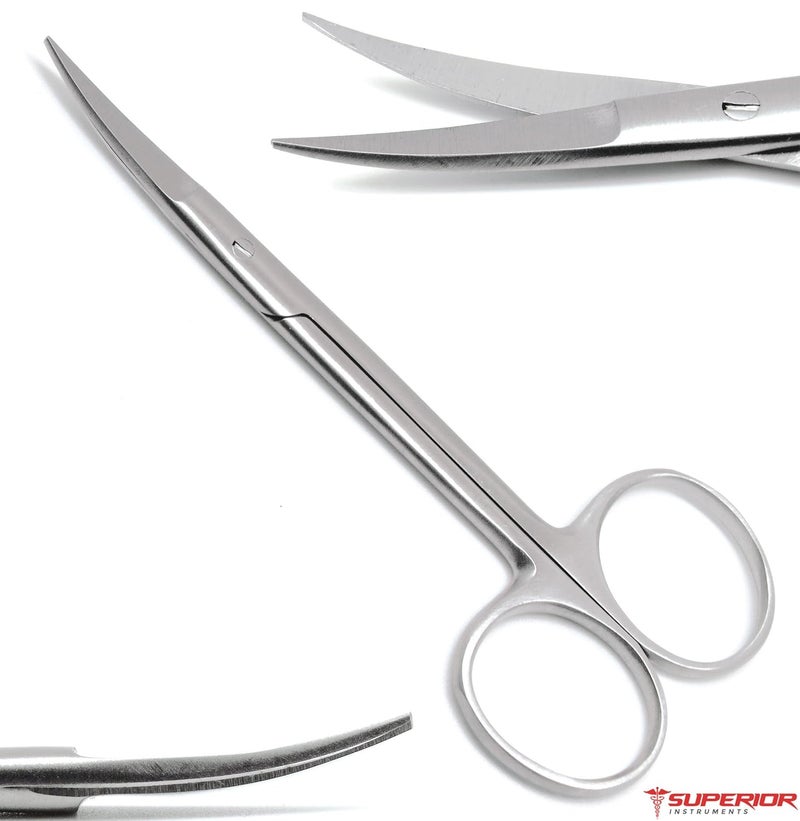 SUPERIOR INSTRUMENTS Dental Iris Scissors Curved 4.5" Surgical Veterinary First Aid Cutting Orthodontics Instruments - Image 1