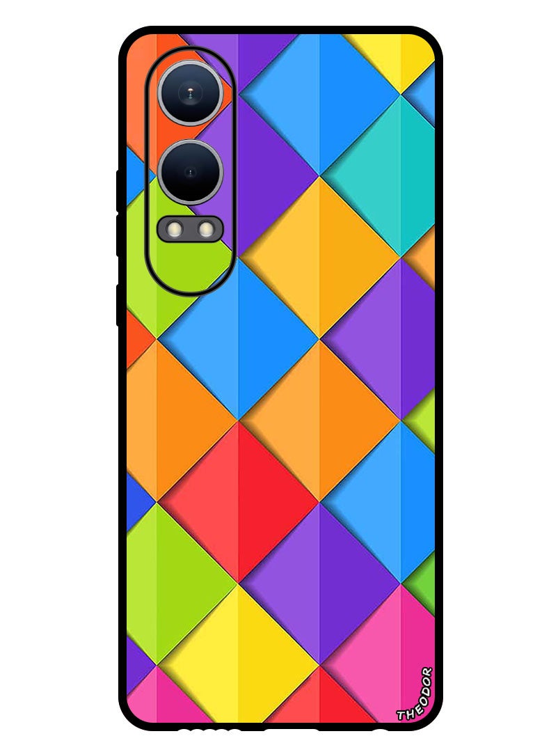 Theodor Protective Case Anti Scratch Shock Proof Bumper Cover For OnePlus Nord CE4 Lite Squares  - Image 1
