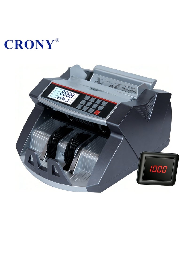 CRONY Money Cash Counting Machine - JN-2040V Portable bill Counter Multi Currency Counting Machine AED SAR USD EUR Counterfeit Money Detectors UV MG Bill Counting Machine with LCD Display 1000pcs/min - Image 1