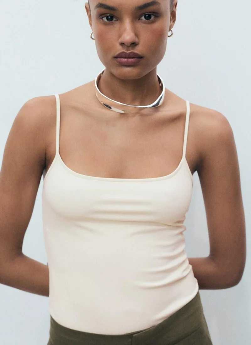 MANGO Spaghetti strap top