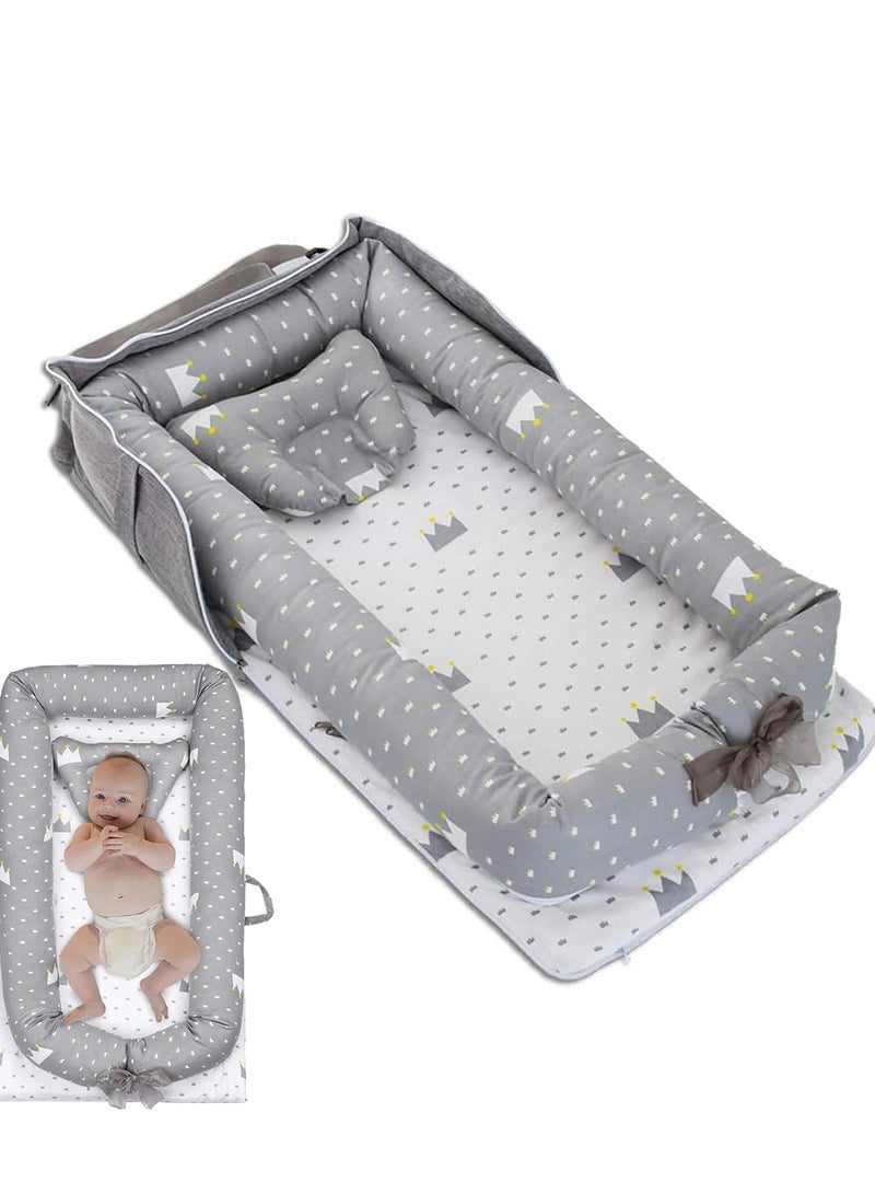 رايتشر سرير أطفال، عش نوم للأطفال، عش نوم محمول للأطفال، سرير إلكتروني لغرفة نوم الأطفال، مرتبة لحديثي الولادة لأسرة الأطفال والأسرّة من 0 إلى 24 شهرًا - Image 1