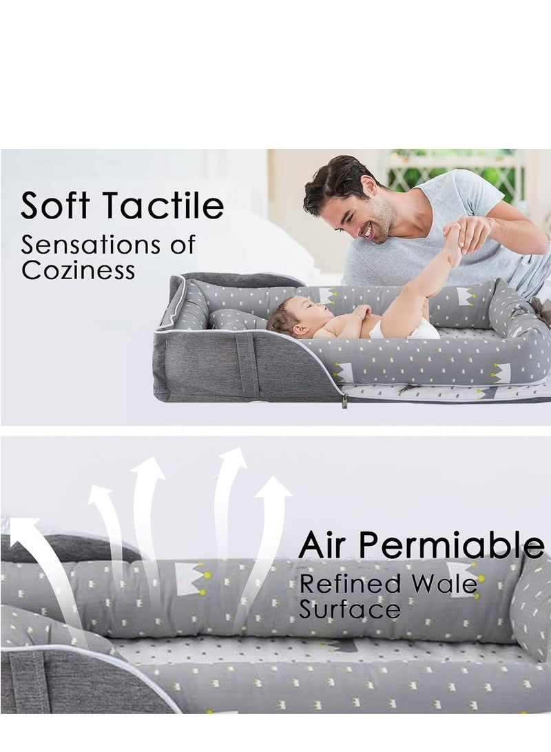 رايتشر سرير أطفال، عش نوم للأطفال، عش نوم محمول للأطفال، سرير إلكتروني لغرفة نوم الأطفال، مرتبة لحديثي الولادة لأسرة الأطفال والأسرّة من 0 إلى 24 شهرًا - Image 4