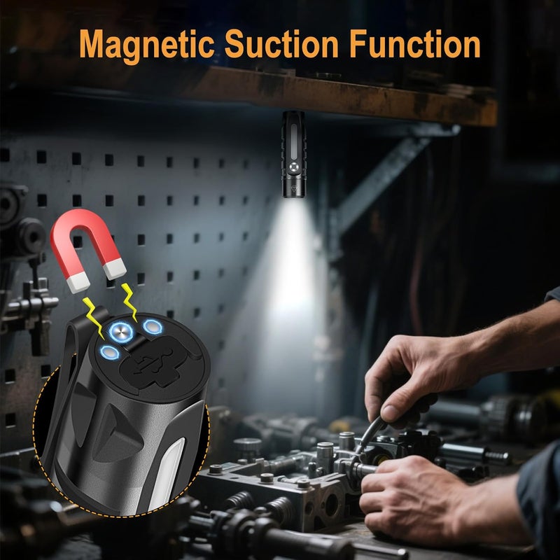 BORUIT RJ28 Mini Keyring Flashlight with RGB Side Lamp, 410 Lumen Rechargeable, IP66 Waterproof - Image 4