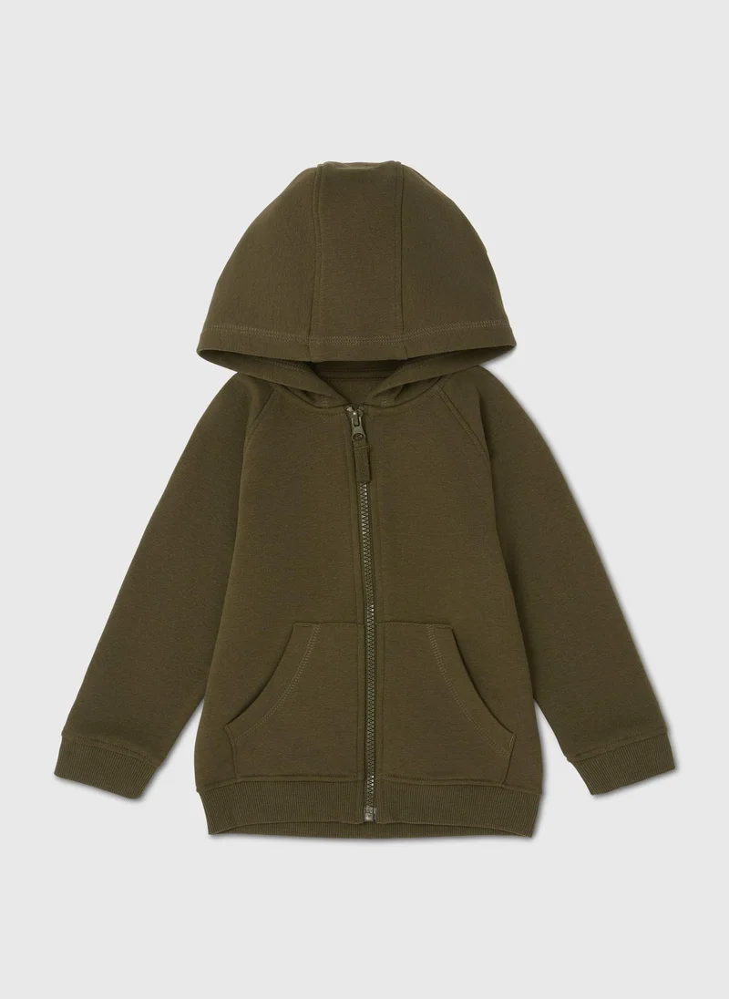 Matalan Boys Khaki Zip Up Hoodie