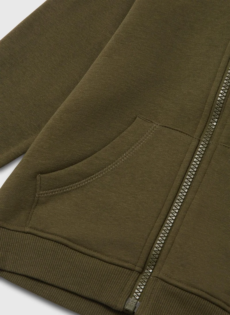 Matalan Boys Khaki Zip Up Hoodie