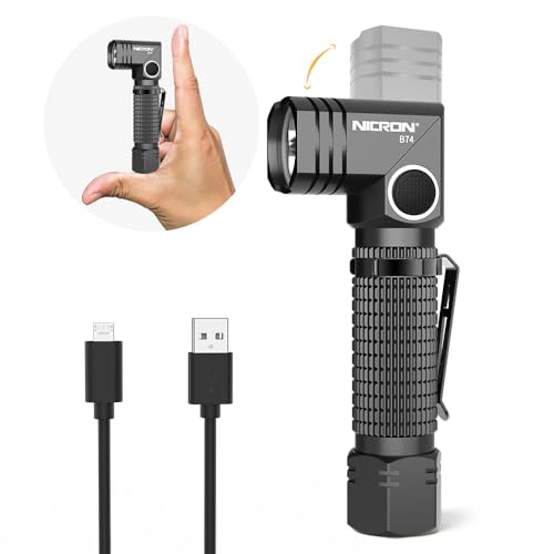 NICRON Flashlight, 700 Lumens 90 Degree Pocket Flashlight Rechargeable IP65 Waterproof 5 Modes for Camping, Outdoor, Hiking, Car Repairing - Image 1