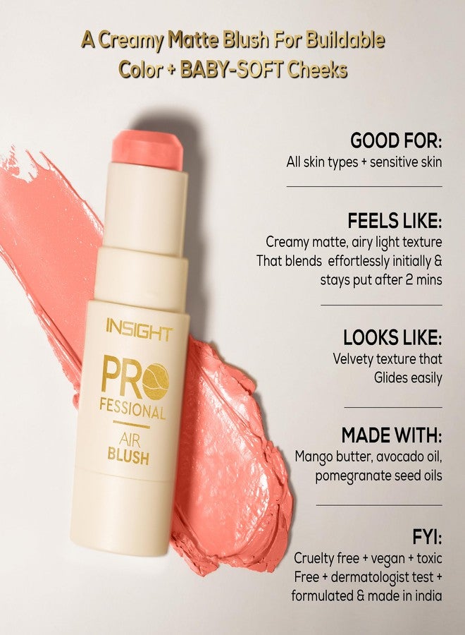 INSIGHT Professional Air Blush (7.5 g) Shade - Rosewood Flush | Ultra-Lightweight Cream Blush for Natural Glow, Smooth Blend & Radiant Finish - Image 3