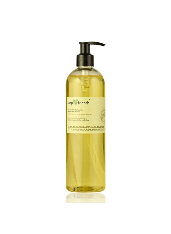 الصابون والأصدقاء زيت تدليك سبا بالعنبر والطحالب | ٥٠٠ مل - زيت تدليك مُريح ومُغذي