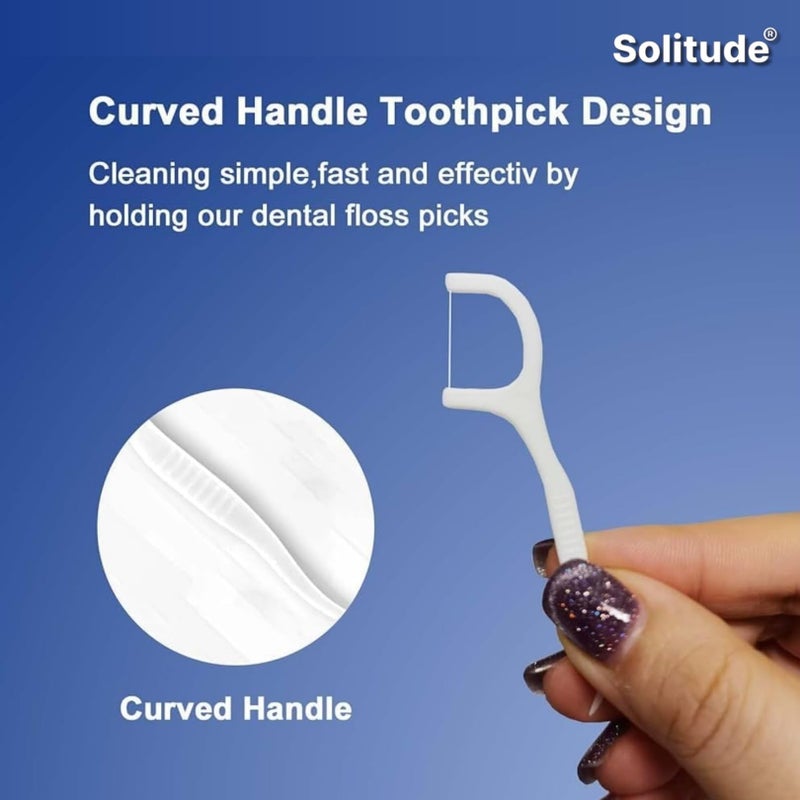 Solitude 50 Pieces 3 in 1 Tooth Cleaning Dental Floss Fresh Toothpick Cleaners, Disposable Teeth Flossing Thread Toothpicks with tongue cleaner Stick for Fresh, Healthy and Breath Gums - Image 2