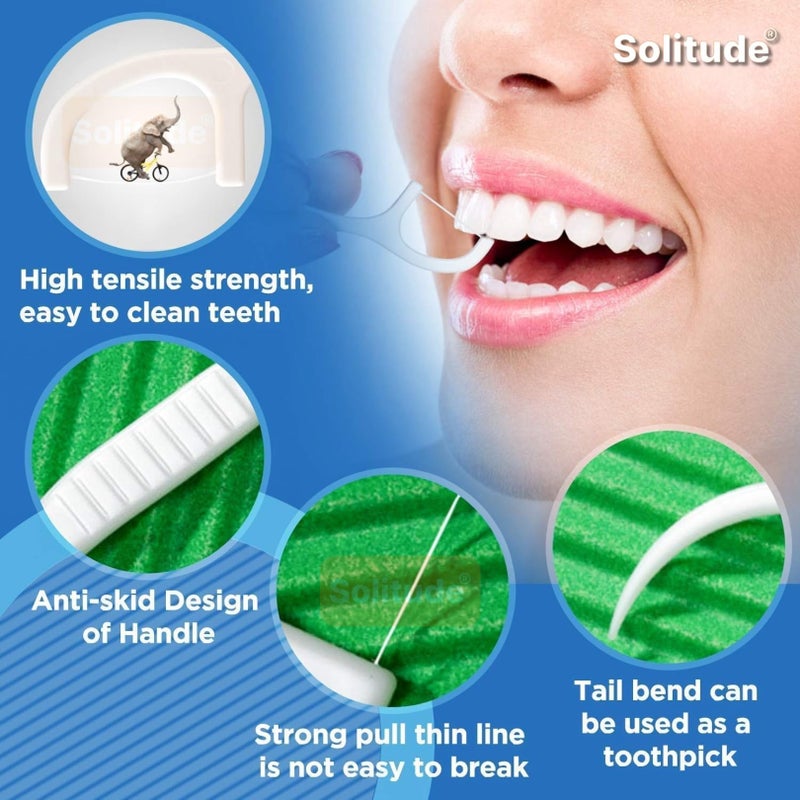 Solitude 50 Pieces 3 in 1 Tooth Cleaning Dental Floss Fresh Toothpick Cleaners, Disposable Teeth Flossing Thread Toothpicks with tongue cleaner Stick for Fresh, Healthy and Breath Gums - Image 4