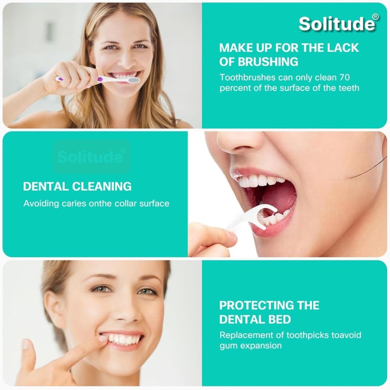 Solitude 50 Pieces 3 in 1 Tooth Cleaning Dental Floss Fresh Toothpick Cleaners, Disposable Teeth Flossing Thread Toothpicks with tongue cleaner Stick for Fresh, Healthy and Breath Gums - Image 5