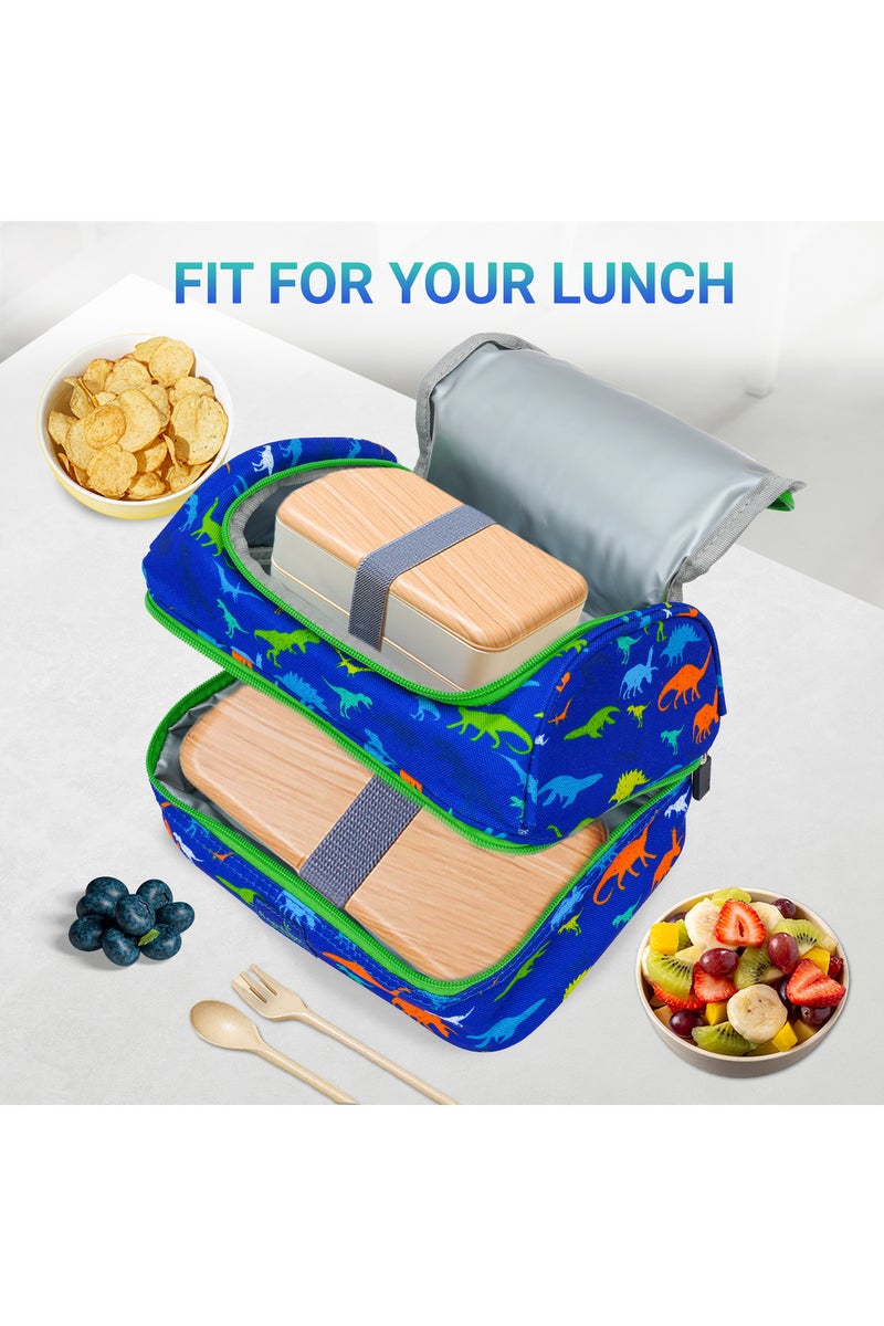 Bamboo Bark kids childrens double layer insulated lunch bag for school, picnic, nursery, toddler - Image 3