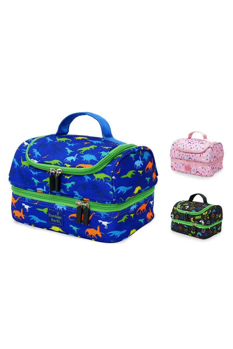 Bamboo Bark kids childrens double layer insulated lunch bag for school, picnic, nursery, toddler - Image 1