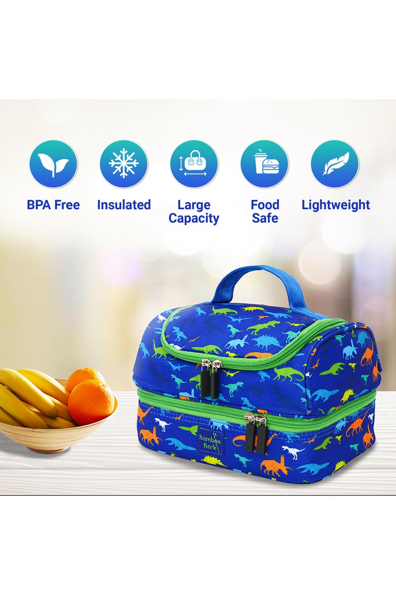 Bamboo Bark kids childrens double layer insulated lunch bag for school, picnic, nursery, toddler - Image 4