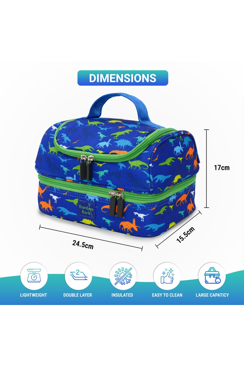 Bamboo Bark kids childrens double layer insulated lunch bag for school, picnic, nursery, toddler - Image 2