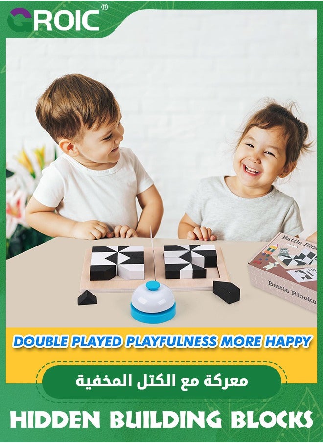 GROIC - Two-man Battle Block Puzzles Hidden Building Blocks for Kids, Brain Teaser Games,Table Games Puzzles,3D Puzzles with Storage Tray, Educational Assembly Puzzles,Logic Training Desktop Game - Image 1