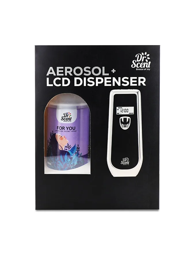 Dr Scent Dr Scent Breeze of Joy Air Freshener Combo Kit | Best Automatic Air Freshener with LCD Display Voltalia + 300ml Aerosol Refill | Enhanced Long-Lasting Fragrance for Homes &amp; Offices (For You)