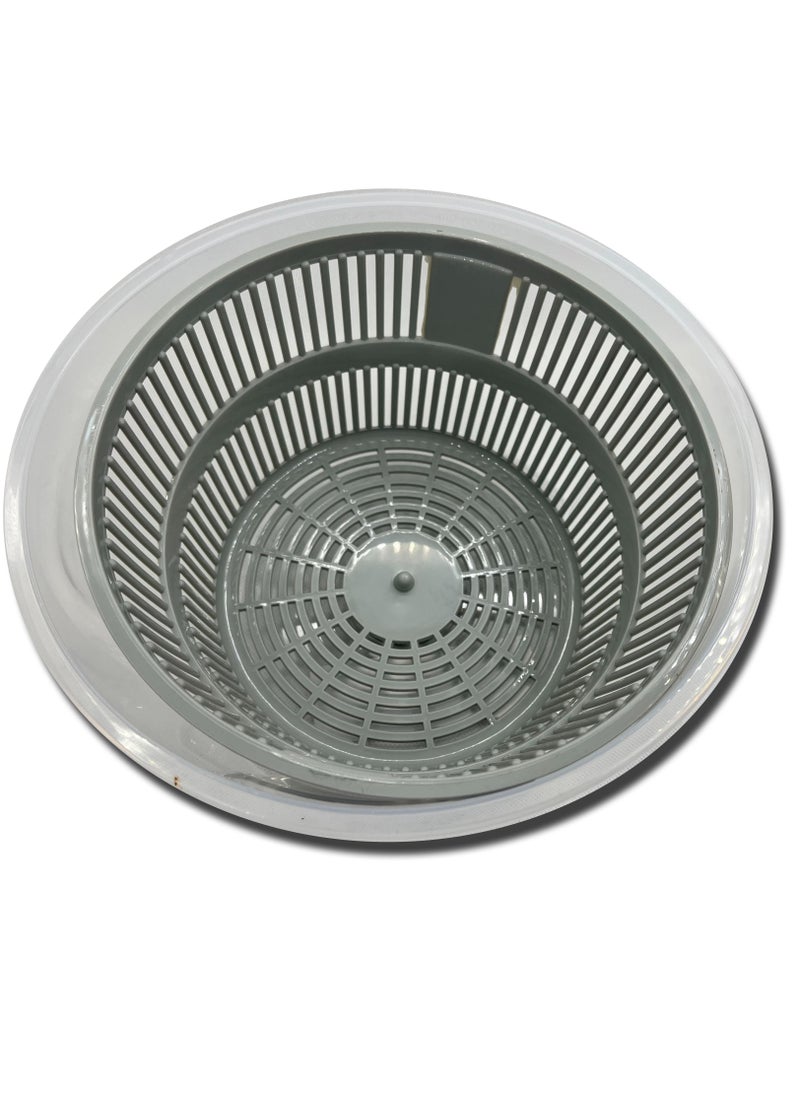Excellent Houseware - Salad Spinner With Bowl, Colander & Built-in Draining System - Grey - Image 1