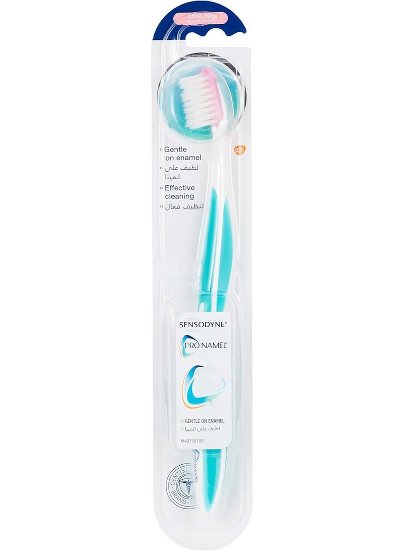 Sensodyne Toothbrush Pro Namel Grntale on Enamel Extra Soft , Multi colors