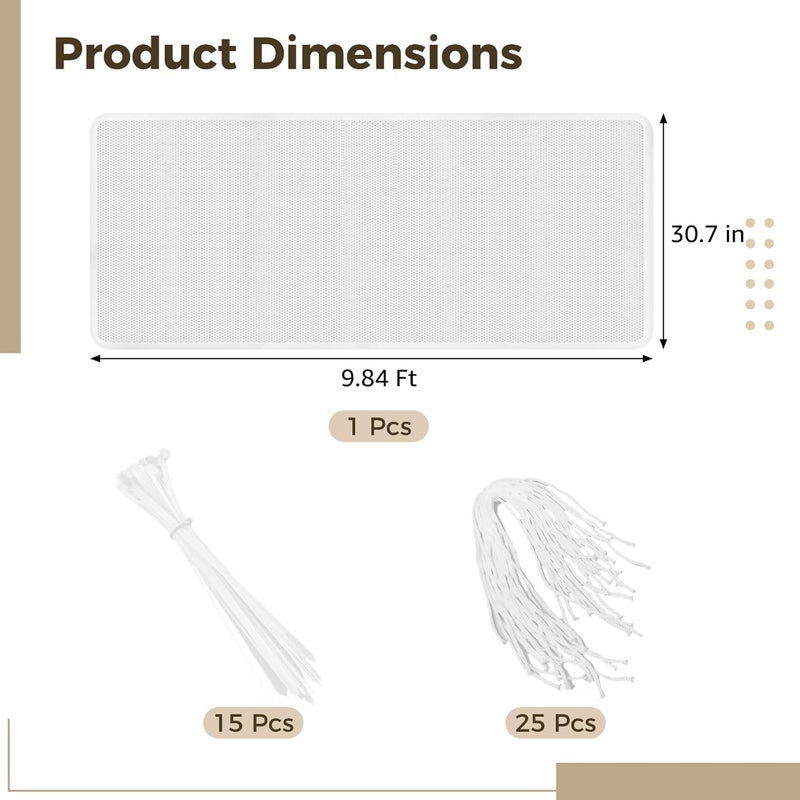 White Polyester Mesh Safety Net, 300 Cm X 78 Cm, Balcony Stair Pet Protection, Fall Prevention, Easy Install Kit - Image 4