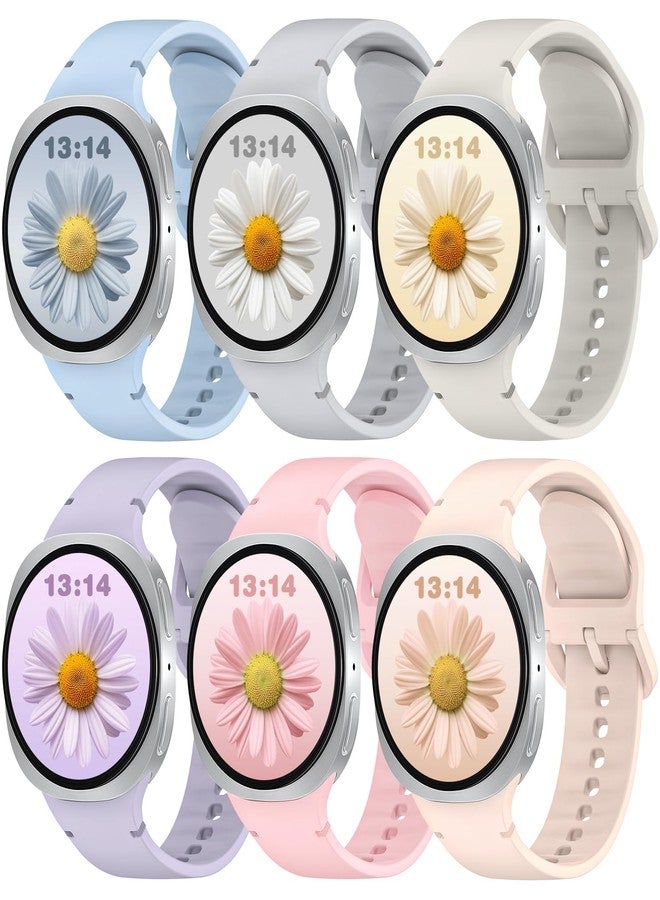 BandRain 6 Pack Sport Bands Compatible with Samsung Galaxy Watch 8 Band 40mm 44mm/Galaxy Watch 8 Classic 46mm, Waterproof Soft Silicone Strap Wristband for Galaxy Watch 8/8 Classic 2025 Women Men - Image 1
