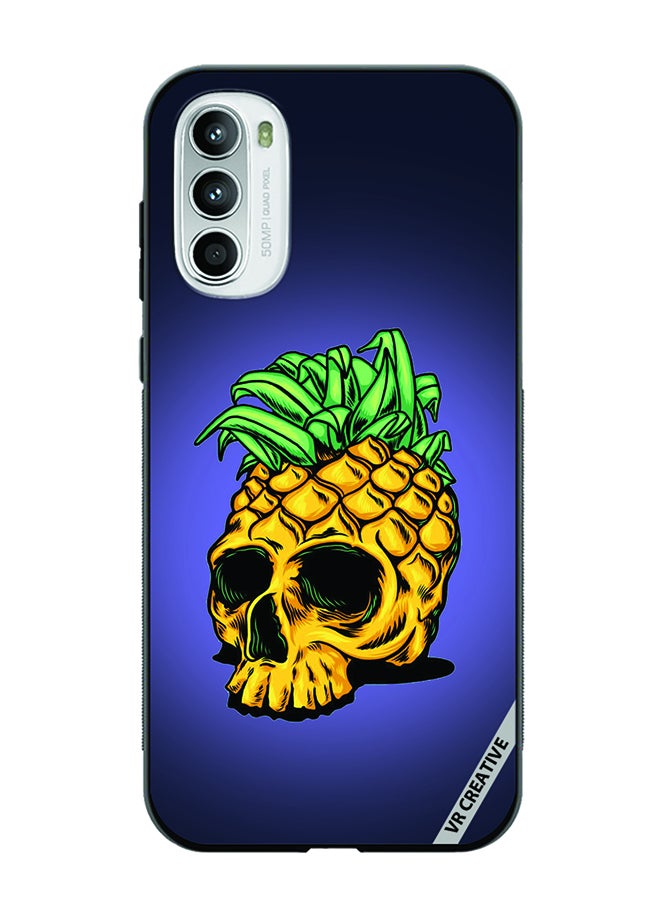 VR CREATIVE Protective Case Cover For Motorola Moto G82 Pineapple Skull Design Multicolour - Image 1