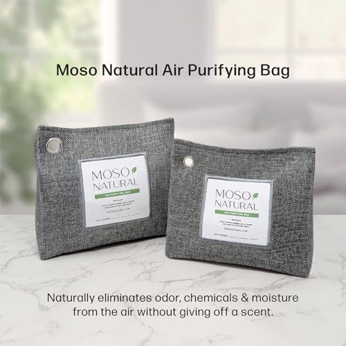 Moso Natural Air Purifying Bag 600g (3 Pack) Premium Bamboo Charcoal Odor Absorber | Pet Odor Eliminator for Home | Room Deodorizer for Large Spaces, Bedroom, Kitchen, Basement | Charcoal Bags - Image 3