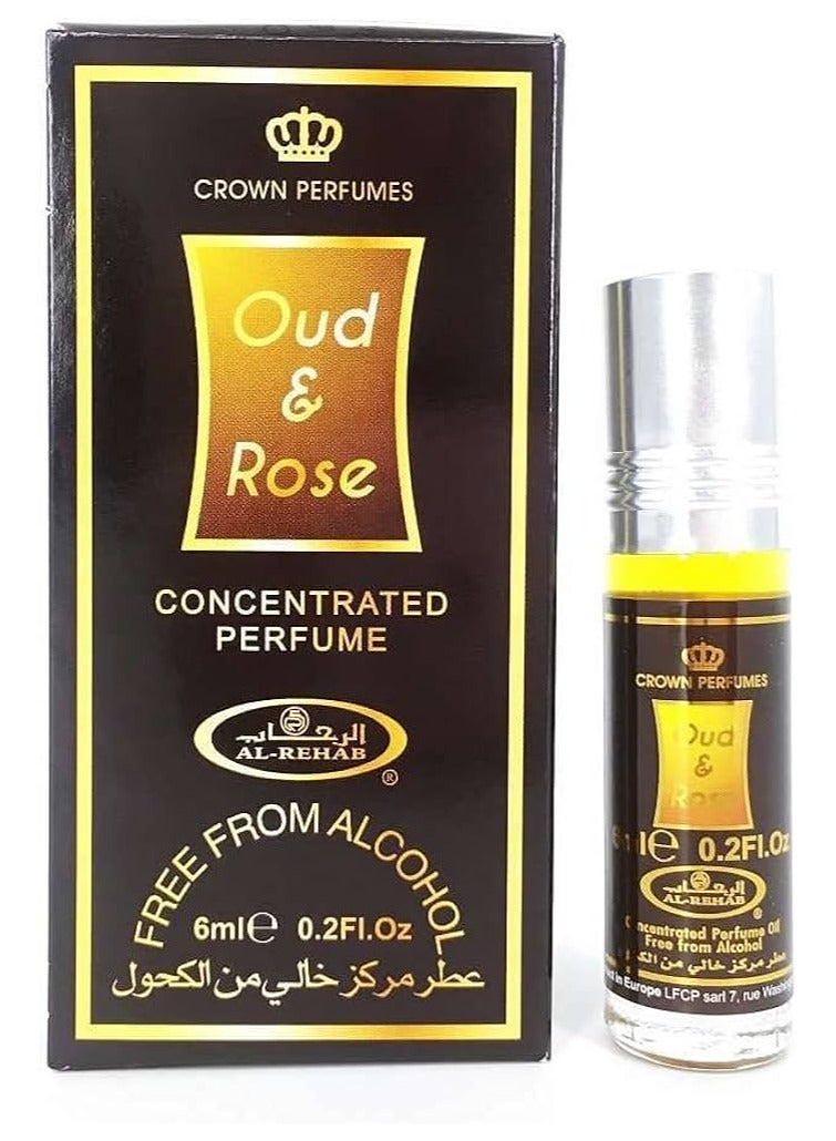 الرحاب للعطور 6 قطع من زيت عطري مركز بالعود والورد 6 مل - Image 2