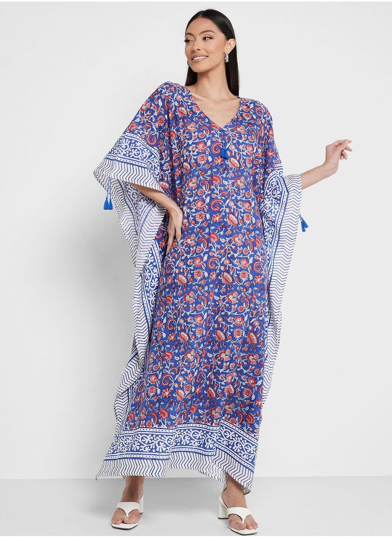 ARABIAN CLOSET - Cape Sleeve Printed Kaftan - Image 1