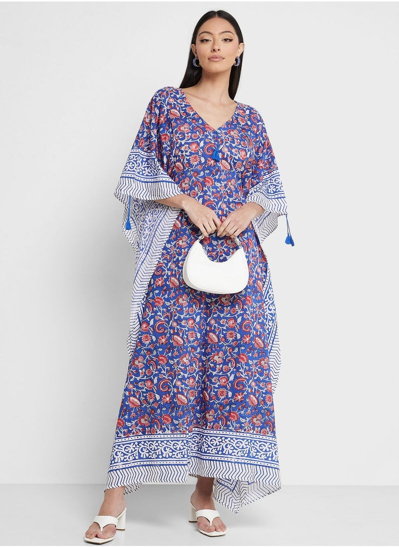 ARABIAN CLOSET - Cape Sleeve Printed Kaftan - Image 1