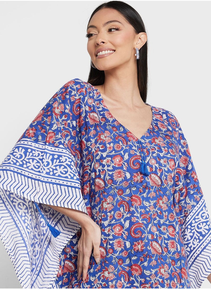 ARABIAN CLOSET - Cape Sleeve Printed Kaftan - Image 1