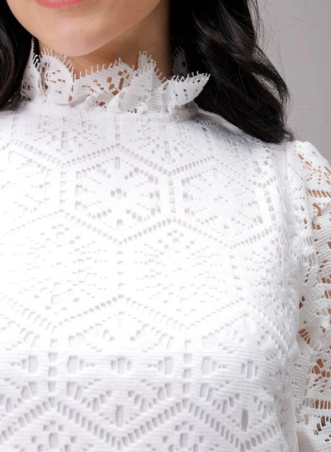 Freehand Women A-Line Casual Lace Shift Dress