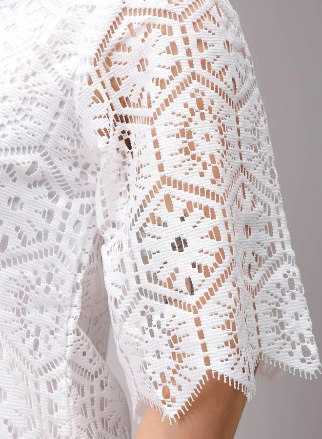 Freehand Women A-Line Casual Lace Shift Dress