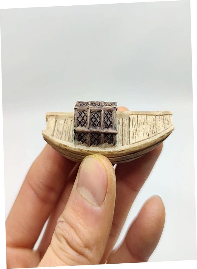 Amosfun 8pcs Mini Fishing Boat Dollhouse Miniature Boat Figurine Ocean Beach Micro Landscape Decoration Zen Garden Decoration - Image 2