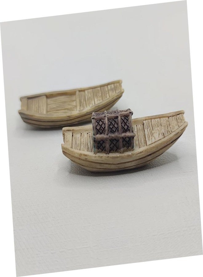 Amosfun 8pcs Mini Fishing Boat Dollhouse Miniature Boat Figurine Ocean Beach Micro Landscape Decoration Zen Garden Decoration - Image 4