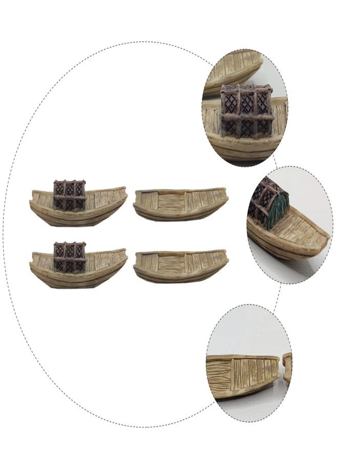 Amosfun 8pcs Mini Fishing Boat Dollhouse Miniature Boat Figurine Ocean Beach Micro Landscape Decoration Zen Garden Decoration - Image 3
