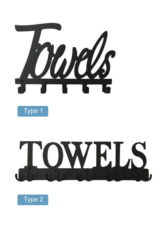 NIBEMINENT Bathroom Organizer Rack with Multiple Hooks Black 42 x 2.5 13cm - Image 4