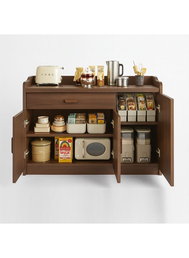 إن كي أكس خزانة مطبخ خشبية حديثة للتخزين مع أرفف لغرفة المعيشة والمطبخ - Image 3