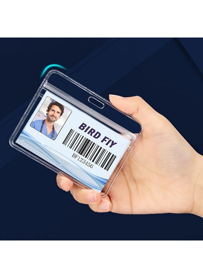 Bird Fiy 4X3 Name Tags Badge Holder With Lanyard 50 Pack Waterproof Horizontal Id Badge Holder And 50 Pcs Lanyards Nametag For Conferences Events And Meetings (Blue 4 X 3 Inches)  - Image 3